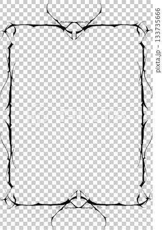 Vintage decorative vector frame in Gothic style - elegant black vector frame on white background, EPS10, north runes frame, middle ages, hallowen 133735666
