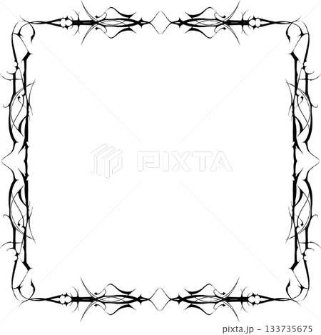 Vintage decorative vector frame in Gothic style - elegant black vector frame on white background, EPS10, north runes frame, middle ages, hallowen Vintage decorative vector frame in Gothic style - elegant black vector frame on white background, EPS10, north runes frame, middle ages, hallowen 133735675