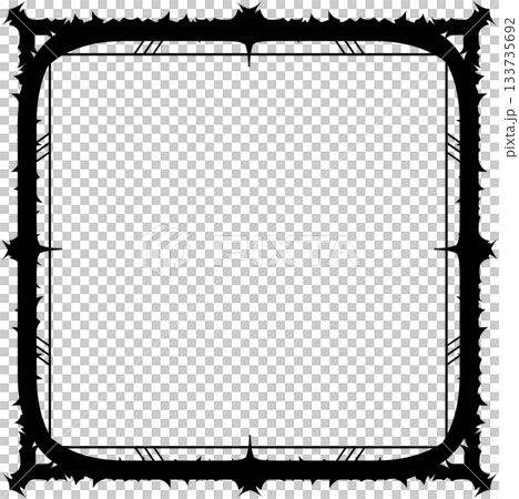 Vintage decorative vector frame in Gothic style - elegant black vector frame on white background, EPS10, north runes frame, middle ages, hallowen 133735692