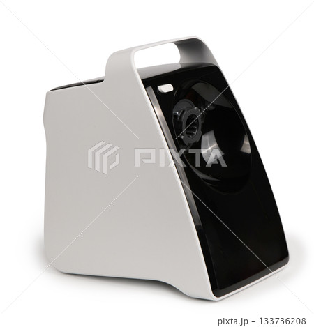 Modern Electric Meat Grinder with White and Black Casing Isolated on White,  clipping paths included. 133736208