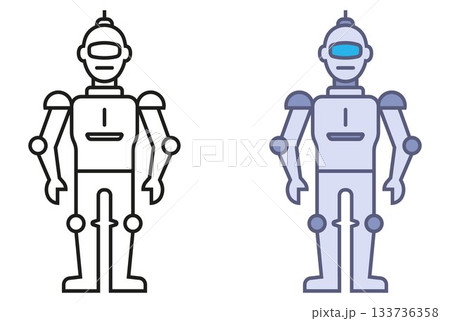 Humanoid robot icon. 133736358