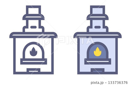 Black icon of a Russian stove. Black icon of a Russian stove. 133736376