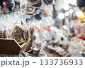 Delicious icing gingerbread cookies at the Christmas market for the New Year in Gdansk, Poland 133736933