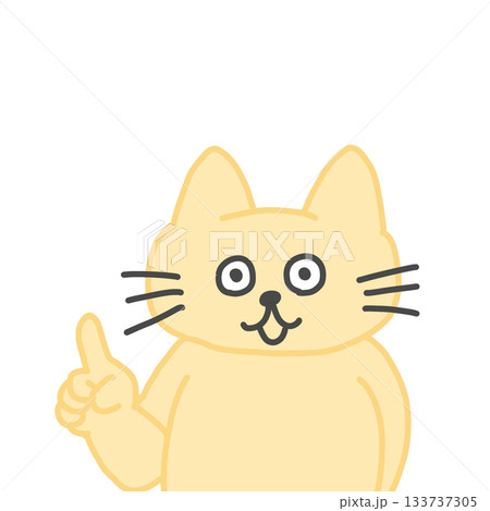 指をさす猫 133737305