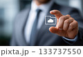 Businessman Touching Virtual Cloud Storage Folder Icon 133737550