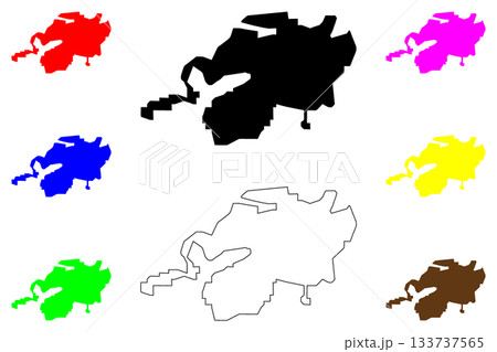 Garki city (Federal Republic of Nigeria, Jigawa State) map vector illustration, scribble sketch Garki map 133737565