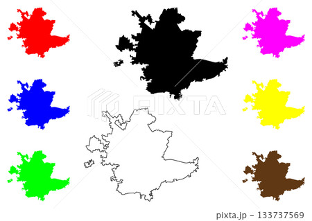 Gombe city (Federal Republic of Nigeria, Gombe State) map vector illustration, scribble sketch Gombe map 133737569
