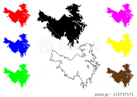 Ife city (Federal Republic of Nigeria, Osun State) map vector illustration, scribble sketch Ile-Ife, Ife Ooye map 133737571