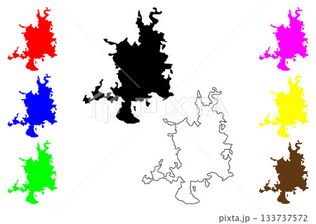 Igboho city (Federal Republic of Nigeria, Oyo State) map vector illustration, scribble sketch Igboho-Okeogun map 133737572