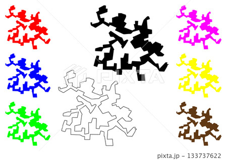 Okigwe city (Federal Republic of Nigeria, Imo State) map vector illustration, scribble sketch Okigwe map 133737622