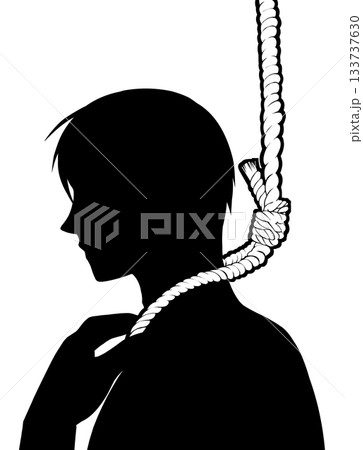 首吊り自殺しようとしている男性 133737630