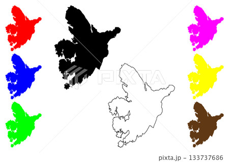Bergen city (Kingdom of Norway) map vector illustration, scribble sketch Bergen map Bergen city (Kingdom of Norway) map vector illustration, scribble sketch Bergen map 133737686