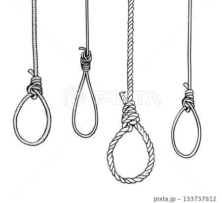 複数の首吊り縄 複数の首吊り縄 133737812