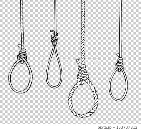 複数の首吊り縄 複数の首吊り縄 133737812