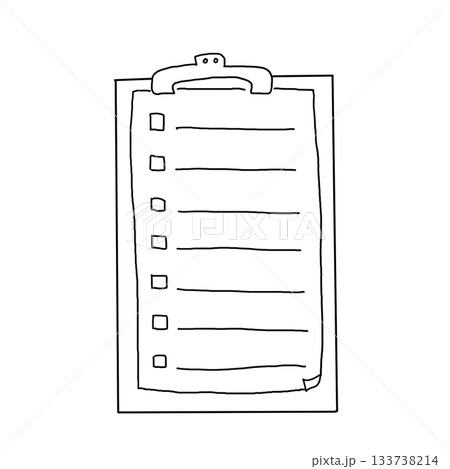 バインダー、クリップと紙のイラスト 133738214