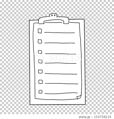 バインダー、クリップと紙のイラスト 133738214