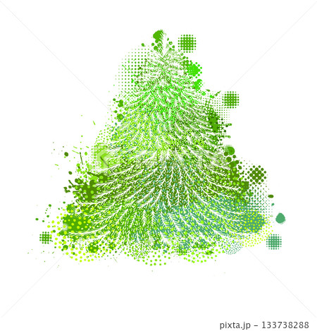 Christmas tree brush strokes. hand drawing. Not AI, Vector illustrations Christmas tree brush strokes. hand drawing. Not AI, Vector illustrations 133738288