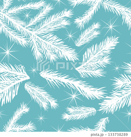 Seamless background of spruce branches. Not AI. Vector illustration Seamless background of spruce branches. Not AI. Vector illustration 133738289