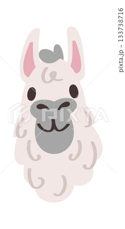 Fluffy llama alpaca animal avatar 133738716