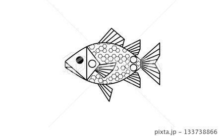 Fish silhouette illustration logo on a white background 133738866