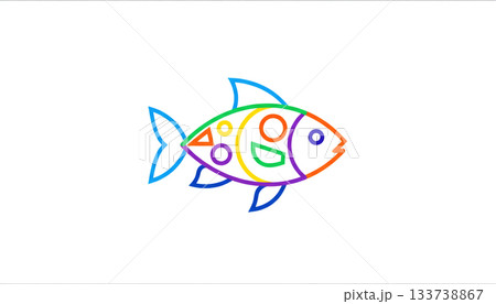 Fish silhouette illustration logo on a white background Fish silhouette illustration logo on a white background 133738867