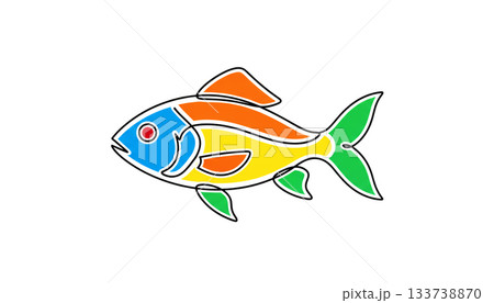 Fish silhouette illustration logo on a white background Fish silhouette illustration logo on a white background 133738870