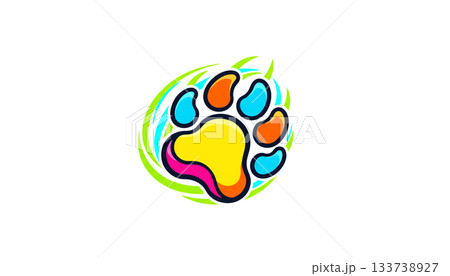 Paw illustration logo on a white background. Animal care concept Paw illustration logo on a white background. Animal care concept 133738927