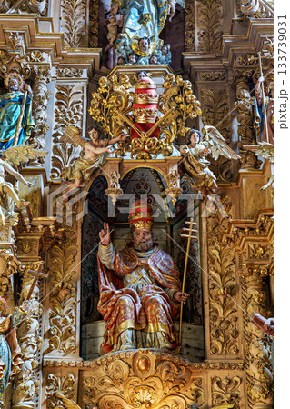 Interior of historic Saint Pierre church in Prades in Languedoc- 133739031