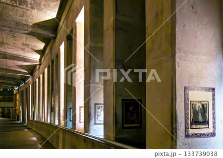 Lourdes, France - Sep 28, 2025: Interior of the Basilica of Saint Pius X in Lourdes, France Lourdes, France - Sep 28, 2025: Interior of the Basilica of Saint Pius X in Lourdes, France 133739038