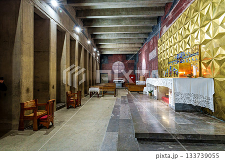 Interior of the Basilica of Saint Pius X in Lourdes, France 133739055