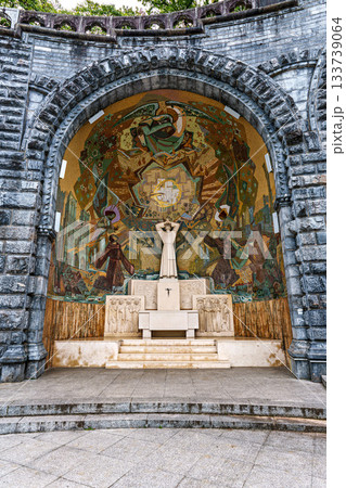Interior of the Basilica in the Sanctuary of Lourdes, France. Interior of the Basilica in the Sanctuary of Lourdes, France. 133739064