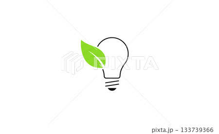 Light bulb logo illustration on white background. Technology and ecology concept Light bulb logo illustration on white background. Technology and ecology concept 133739366