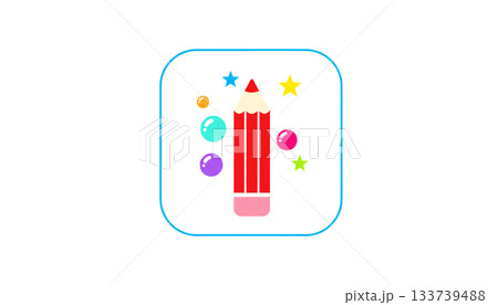 Pencil illustration logo on a white background 133739488