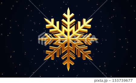Christmas card with gold snowflake 133739677