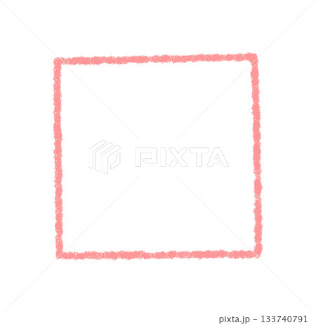 Handdrawn pink crayon rectangle with textured border and bold frame. Quote box for message and textbox icon, background for communication, modern minimal template creative context. 133740791