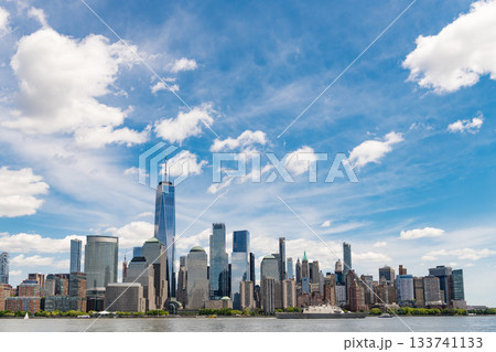 New York from New Jersey. Manhattan's beautiful skyline, New York, United States. Panorama view of New York city skyline in Midtown Manhattan. USA, NYC, NY, Manhattan. New York skyscrapers 133741133