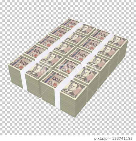 Economic illustration material - Stacks of new banknotes, realistic 10,000 yen bills, 100 million yen bills, stacked flat (1_5) Economic illustration material - Stacks of new banknotes, realistic 10,000 yen bills, 100 million yen bills, stacked flat (1_5) 133741153