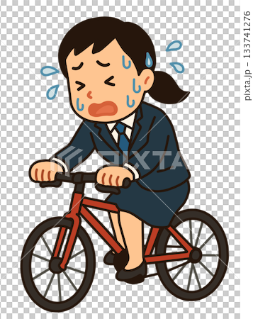 AI-generated image of a man and woman in suits riding bicycles AI-generated image of a man and woman in suits riding bicycles 133741276