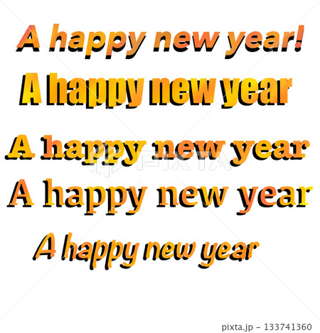 年賀状などに使える「A happy new year」のデザイン文字 年賀状などに使える「A happy new year」のデザイン文字 133741360