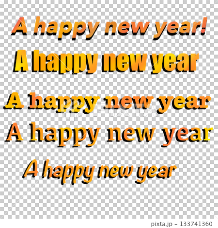 年賀状などに使える「A happy new year」のデザイン文字 年賀状などに使える「A happy new year」のデザイン文字 133741360
