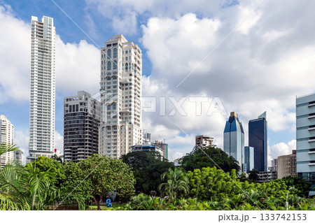 The skyline of skyscrapers in Panama City, Panama. 133742153