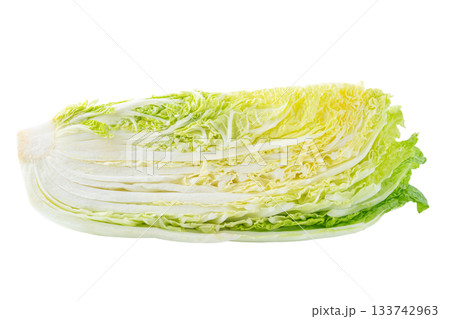 透明背景（png）に四分の一にカットした白菜 133742963