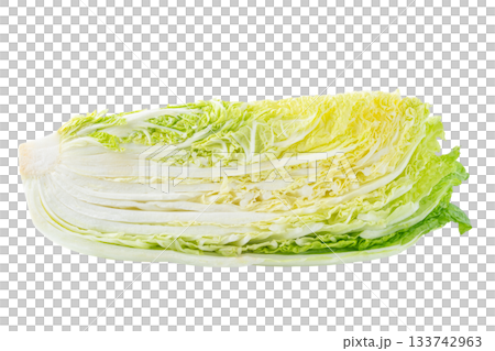 透明背景（png）に四分の一にカットした白菜 133742963