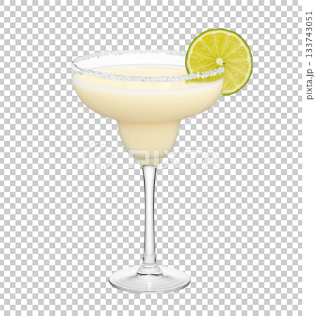 Vibrant refreshing Frozen Margarita cocktail isolated PNG cutout, transparent background 133743051