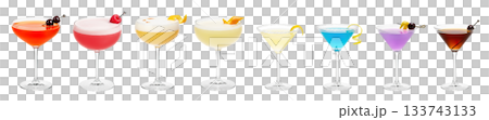 Fun colorful vibrant summer party cocktails transparent PNG set bundle, isolated background. Ward Eight, Clover Club, Whiskey Sour, Corpse Reviver, Lemon Drop, Glacier Martini, Aviation, Manhattan Fun colorful vibrant summer party cocktails transparent PNG set bundle, isolated background. Ward Eight, Clover Club, Whiskey Sour, Corpse Reviver, Lemon Drop, Glacier Martini, Aviation, Manhattan 133743133