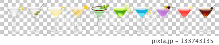 Fun colorful vibrant summer party cocktails transparent PNG set bundle, isolated background.Rainbow color Martini, Golden Dream, Grasshopper, Glacier, Aviation, Cosmopolitan, Manhattan cocktail Fun colorful vibrant summer party cocktails transparent PNG set bundle, isolated background.Rainbow color Martini, Golden Dream, Grasshopper, Glacier, Aviation, Cosmopolitan, Manhattan cocktail 133743135