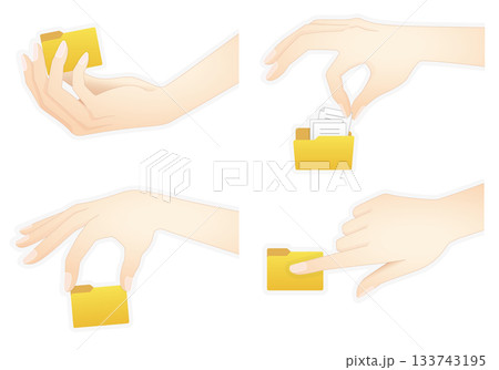 フォルダを示す手のバリエーション 133743195