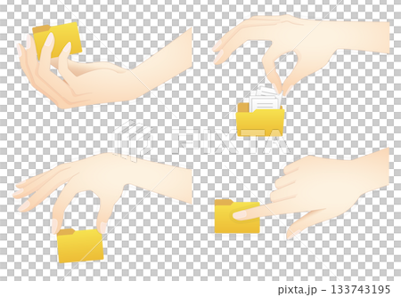 フォルダを示す手のバリエーション 133743195