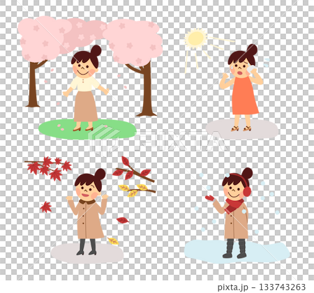 A woman who experiences the four seasons 133743263