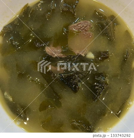 Miyeok Guk is a flavorful Korean seaweed soup, typically made with seaweed, beef, and soy sauce. A comforting dish often enjoyed on birthdays or as a healing food after childbirth. Miyeok Guk is a flavorful Korean seaweed soup, typically made with seaweed, beef, and soy sauce. A comforting dish often enjoyed on birthdays or as a healing food after childbirth. 133743292